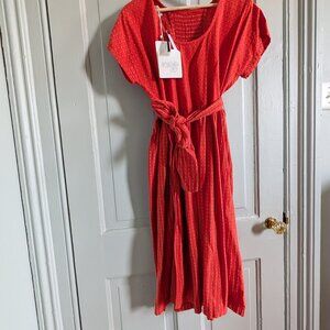 NWT Ace & Jig Luna Dress in Sriracha - L Large
